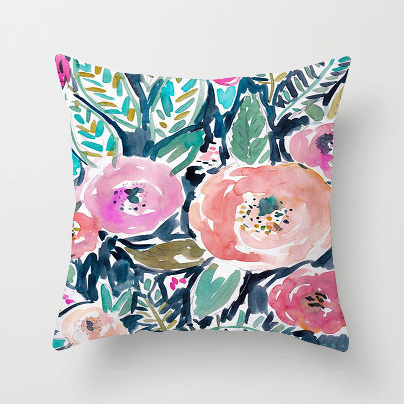 Home Decor Living Room Sofa Graffiti Flower Print Pillowcase Home Decor Living Room Sofa Graffiti Flower Print Pillowcase